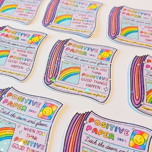 Positiver holografischer Vinyl-Aufkleber - Bunte Vinyls - Lustige Aufkleber - Mehrfarbig - Schreibwaren - Planer - Positivität