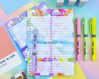 Rainbow To Do List Pad - Cloud Pad - Planner Pad - A5 To Do List - Paper Pad - Planning