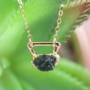 Raw Moldavite Necklace || Goddess || Feminine Energy || Czech Meteorite || Tektite || Upside Down Triangle || Chakra Awakening || Genuine