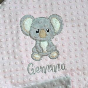Coperta per bambini personalizzata Minky-Koala, coperta per bambini, koala, Minky, coperta per bambina, koala, coperta per bambina, koala nursery