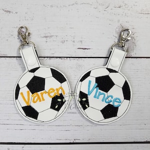Personalized Soccer bag Tag-Soccer Backpack Tag-Soccer Coach Gift-Soccer Gift -Soccer Key Chain-bag tag for kids-soccer party gift-party bag