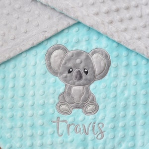 Personalized Koala Bear Baby Blanket- Boy Koala Baby Blanket- Girl Koala Nursery Baby Blanket-Koala Bedding new born gift-Koala Bear blanket