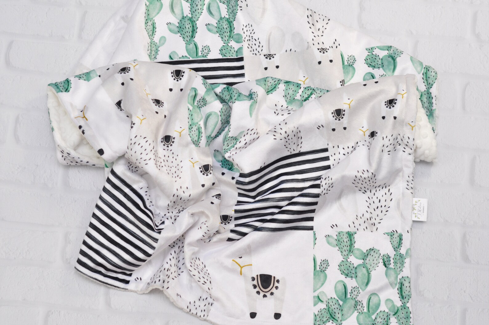 Llama Baby Blanket Personalized Baby Blanket Cactusllama Etsy