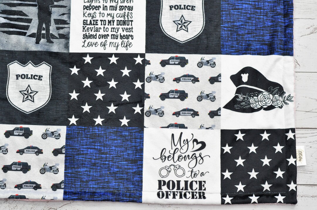Police Minky Baby Blanketpersonalized Police Officer Personalized Baby