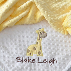 Personalized Baby Blanket-Personalized Giraffe Minky blanket-Minky Giraffe Blanket-Giraffe baby blanket Girl Boy-Giraffe Nursery Blanket