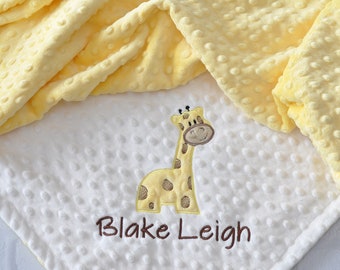 Personalisierte Baby Decke-Personalisierte Giraffe Minky Decke-Minky Giraffe Decke-Giraffe Baby Decke Mädchen Jungen-Giraffe Kinderzimmer Decke