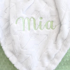 Sage Personalized Baby Blanket-Sage baby shower gift-newborn gift with name-Boys baby blanket Sage-Girls Sage blanket-Car seat blanket image 2