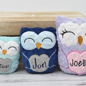 Personalized Owl Stuffed Animal Owl-Personalized Stuffed Owl-Plush Owl-Aqua-Turquoise-Gray-Cuddly Owl-Owl Stuffed Toy-Owl Nursery image 5