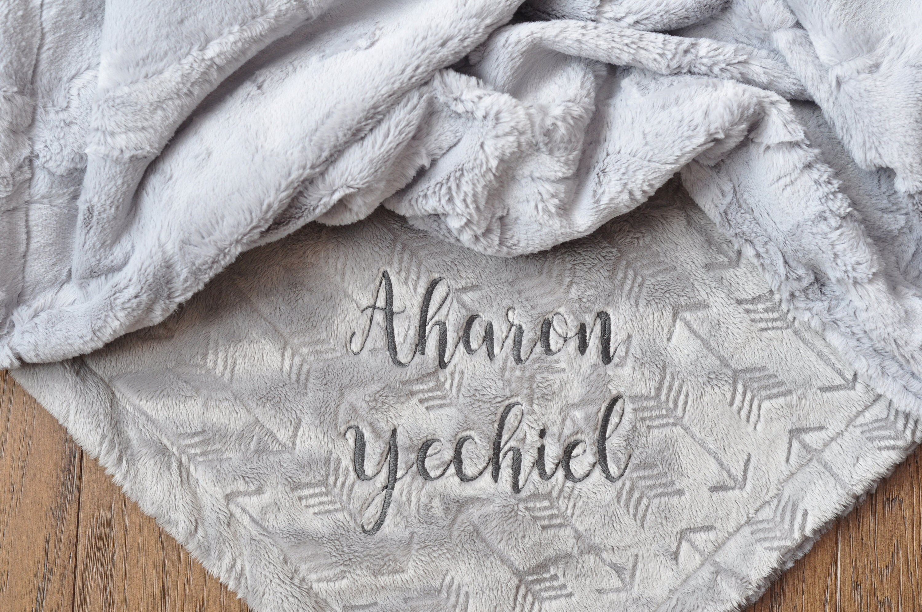 Pewter Gray Personalized Minky Baby Blanket baby Girl Blanket boy