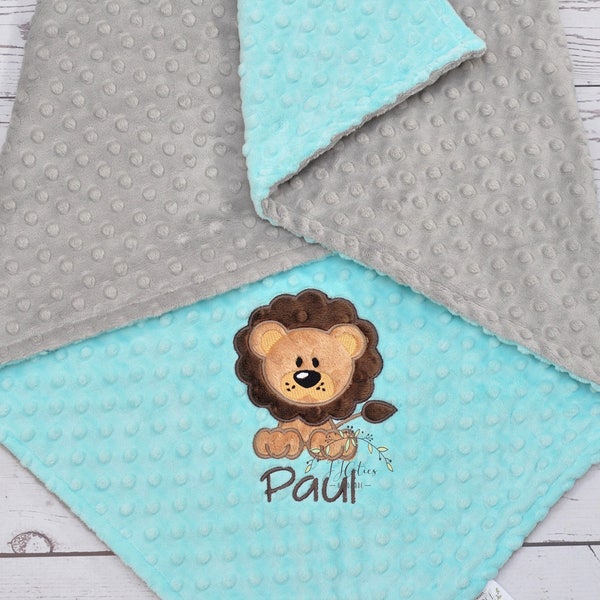 Personalized baby blanket-Personalized Lion Minky Baby Blanket Boy-Lion Boy Blanket-Girl Lion Blanket-Zoo Animal Blanket-Personalized Boy