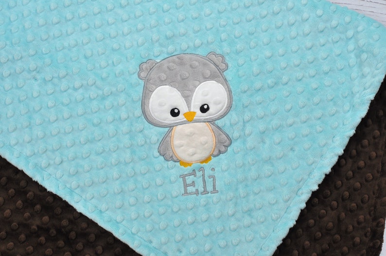 Owl Personalized Baby Blanketowl Baby Blanketpersonalized Etsy