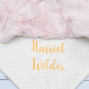 Baby Girl blanket Personalized Minky baby blanket- Gold Baby minky blanket-Rose gold minky blanket-Rose gold personalized baby girl blanket