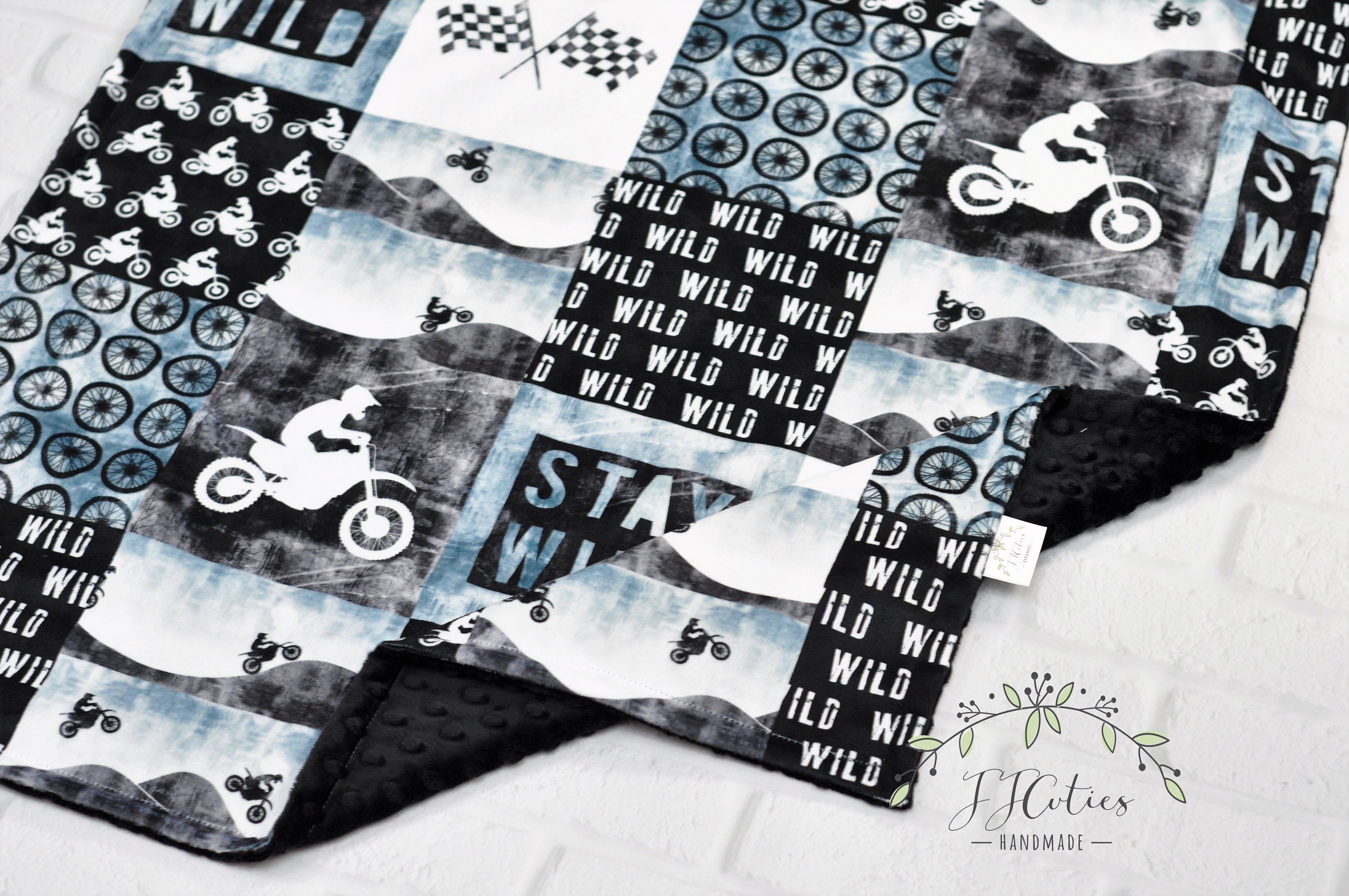 Dirt Bike Baby Blanketmotocross Personalized Minky Baby Etsy Australia