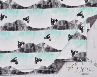 Motocross Baby blanket-Dirt Bike Personalized Minky Baby Blanket-Motorcross Minky Baby Blanket-Motocycle Baby Boy Girl Blanket Nursery