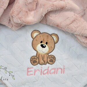 Baby Girl Blanket-Teddy Bear Personalized baby blanket-Bear Minky blanket-Boy Girl Minky Teddy Bear Blanket-Bear Girl Blanket-Bear Nursery