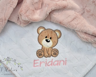 Baby Girl Blanket-Teddy Bear Personalized baby blanket-Bear Minky blanket-Boy Girl Minky Teddy Bear Blanket-Bear Girl Blanket-Bear Nursery