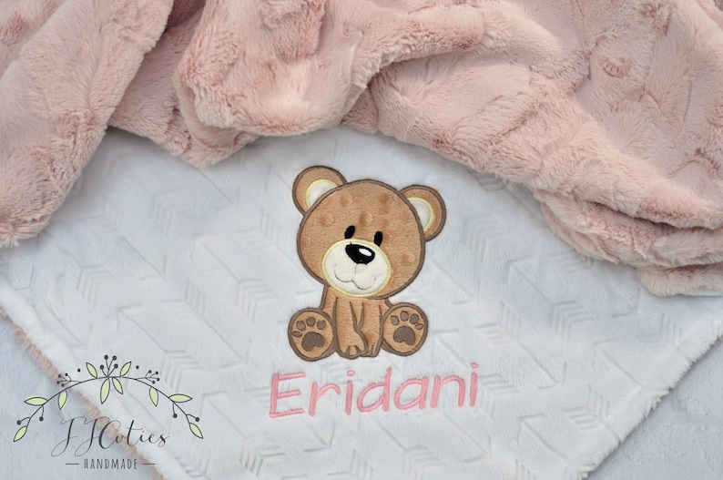 Baby Girl Blanket-Teddy Bear Personalized baby blanket-Bear Minky blanket-Boy Girl Minky Teddy Bear Blanket-Bear Girl Blanket-Bear Nursery