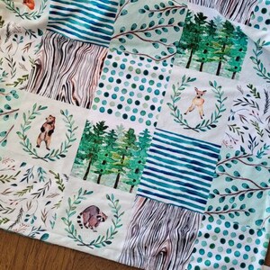 Personalized Woodland Minky Baby Blanket-Personalized Woodland Fox Baby Blanket- Woodland Bear deer Baby Blanket boy-Woodland Nursery