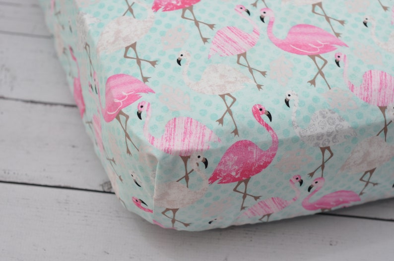 Flamingo Fitted Crib Sheets Girl Flamingo Crib Sheets Baby Etsy