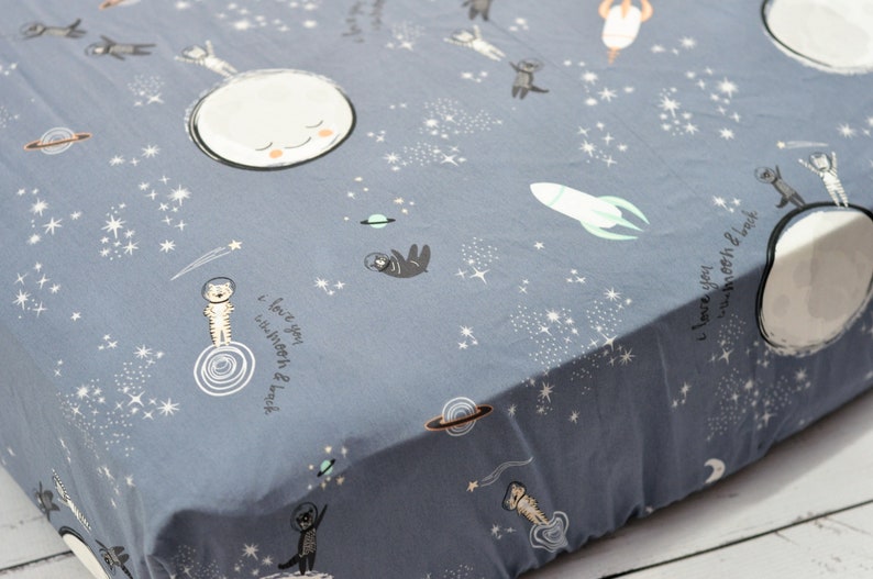 Fitted Crib Sheetcrib Sheetsbaby Boy Crib Beddingspace Etsy