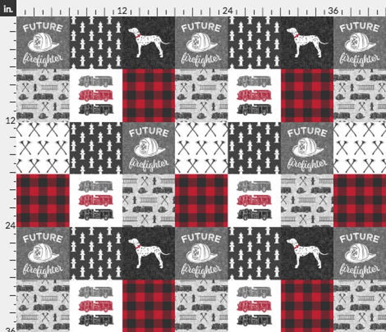 Fire Truck Minky Baby Blanket-Personalized Firefighter Personalized Baby Blanket Fireman Firefighter Baby Blanket boy-Firetruck Nursery image 3