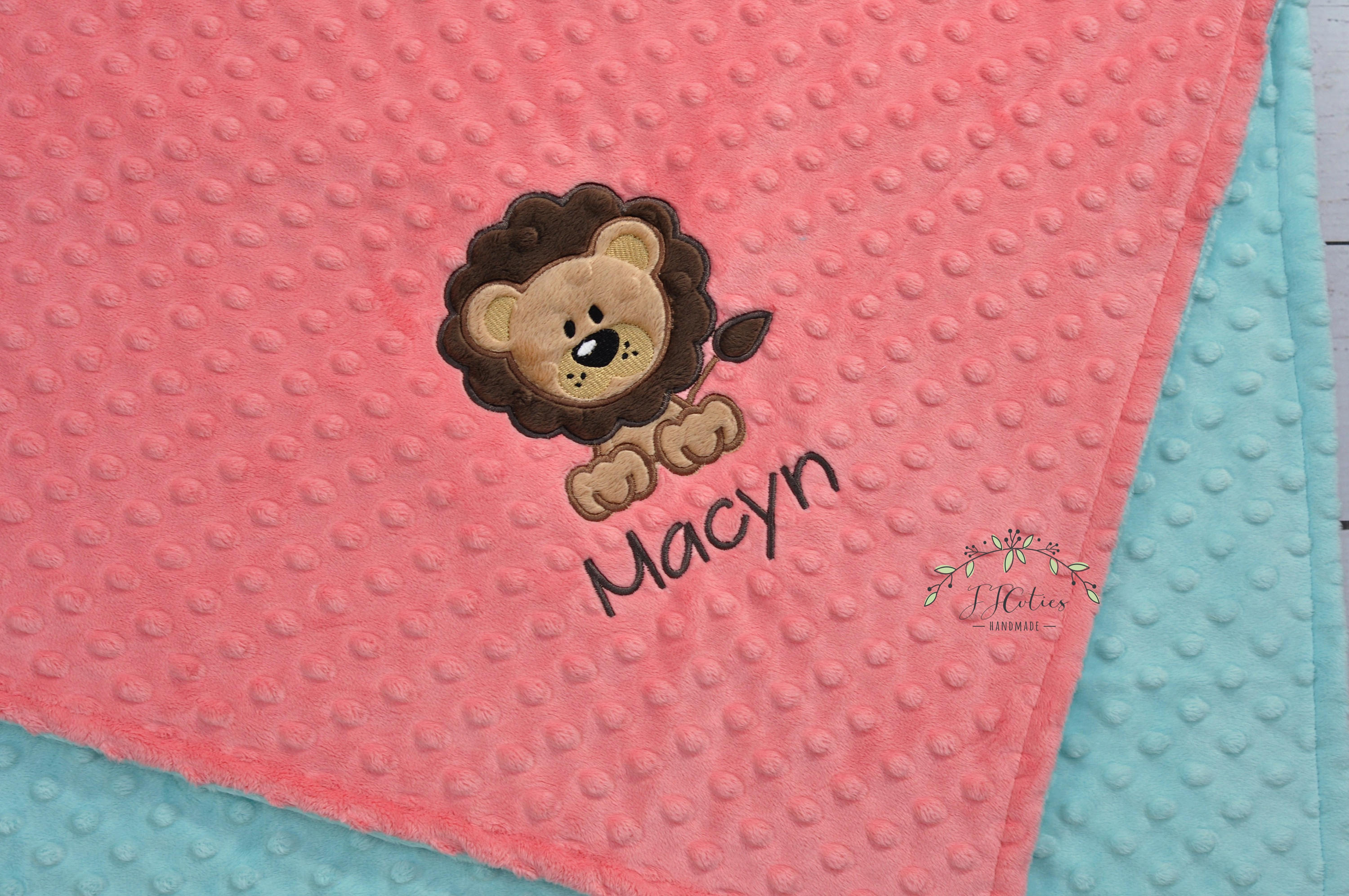 Personalized Baby Blanketpersonalized Lion Minky Baby Blanket Etsy