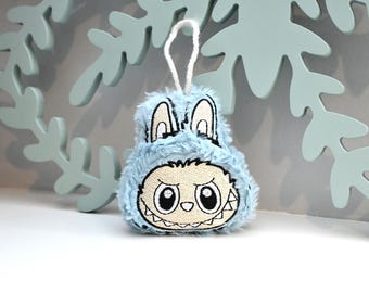 Stocking stuffer-Christmas tree ornament-Labubu Monster inspired-Monster Keychain-Cute monster car decor-Little monster lunch bag decor