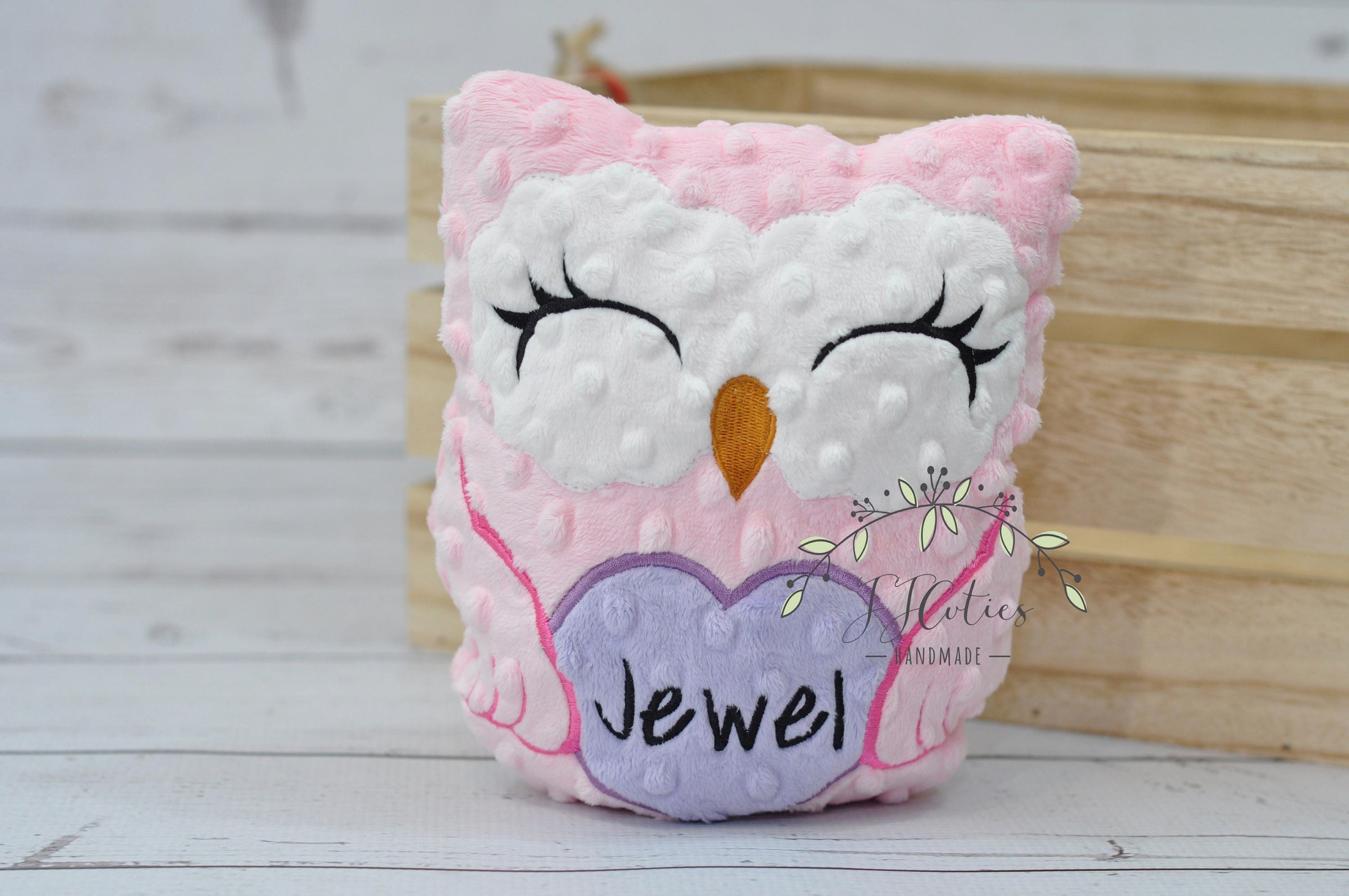 Personalized Stuffed Animal Owl-Personalized Stuffed Owl-Plush Owl-pink Cuddly Owl-Soft Gift for Kid