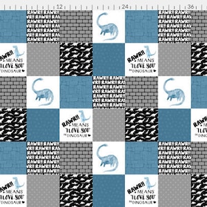 Personalized Baby Blanket-Personalized Dinosaur Minky Baby Blanket-Buffalo Plaid minky baby blanket-Dinosaur baby blanket Boy -Faux Quilt