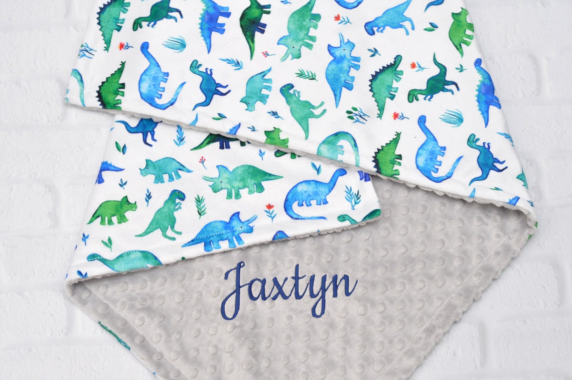 Dinosaur Personalized Baby Blanket Dinosaur Personalized Etsy