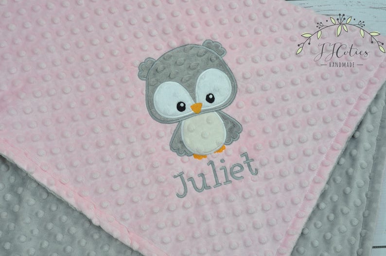Owl Personalized Baby Blanketowl Baby Blanketpersonalized Etsy