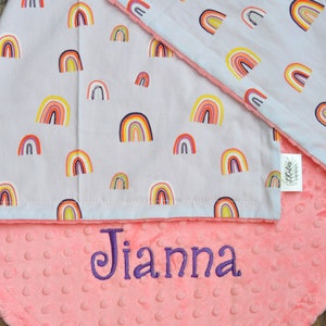Personalized Rainbow baby blanket Rainbow-Personalized Rainbow minky baby blanket Boy Girl-Rainbow baby blanket-Rainbow nursery-Birth Stat