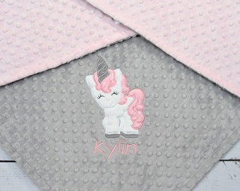 Einhorn personalisierte Baby Decke-Einhorn Decke-Einhorn Minky Decke-Personalisierte Minky Decke-Minky Baby Decke-Einhorn Minky Decke