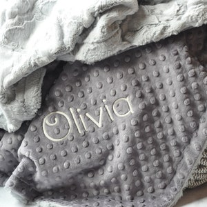 Charcoal Gray Personalized Minky Baby Blanket-Baby Girl Blanket-Boy Personalized Baby blanket-Gray blanket-Monogram Blanket-Modern nursery