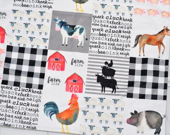 Personalized Farm Baby Blanket~Personalized Minky Farm Blanket~Farm Nursery~Baby Girl Blanket~Baby Boy Blanket~Cow baby blanket~Farm Animal