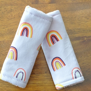 Pokrowiec na pas do fotelika samochodowego Rainbow Baby - pas na szyję do fotelika samochodowego - pas do wózka dziecięcego - dwustronny pas do fotelika - pas do fotelika samochodowego dla niemowląt - Pasek do fotelika samochodowego Rainbow
