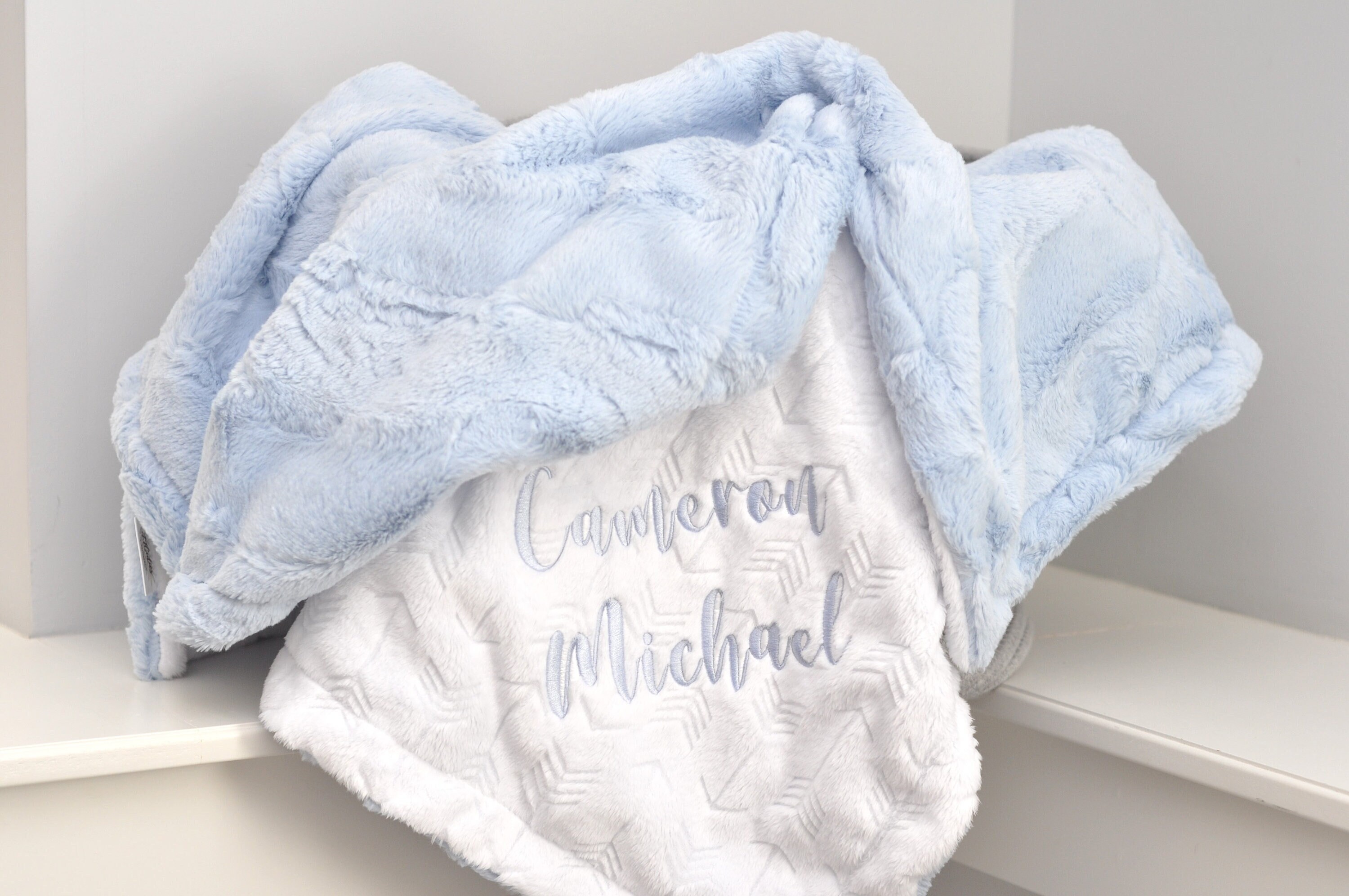 Baby blanket personalized powder blue-Boys blue blanket-Girls blue minky blanket-Pastel blue nursery-Baby shower gift-baby gift boy girls