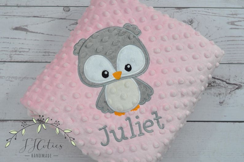Owl Personalized Baby Blanketowl Baby Blanketpersonalized Etsy