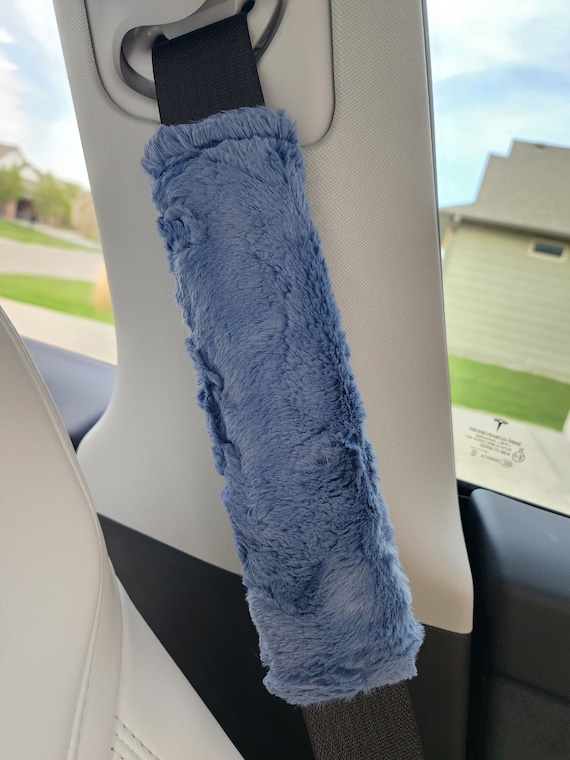 Car Seat belt strap-Soft seat belt neck strap cover-Christmas stocking stuffers-Adult car seat strap Minky-Black seat strap-Tesla accessory