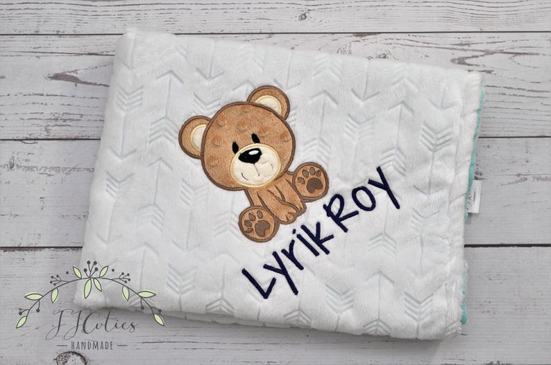 Bear Baby Blanketteddy Bear Personalized Baby Blanketbear Etsy