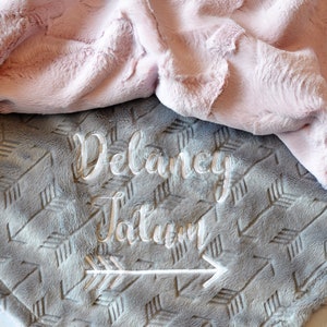 Personalized Baby blanket-Personalized Gray Rose Gold Minky blanket-Arrow baby blanket-Baby blanket Girl-Personalized Baby Blanket Boy Girl