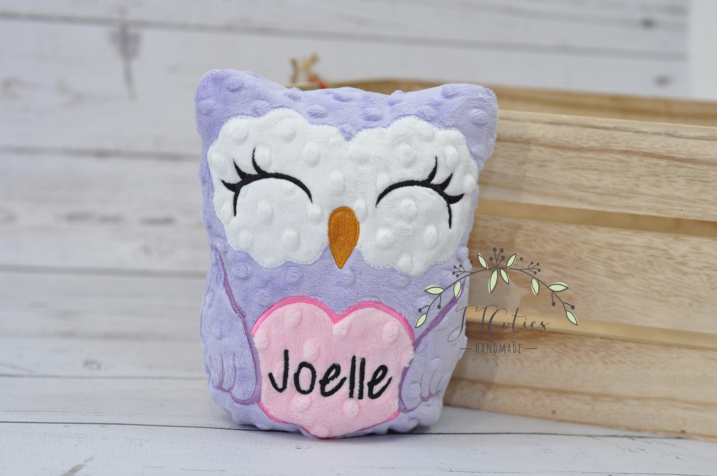 Personalized Stuffed Animal-Personalized Stuffed Owl-Plush Owl-purple owl-Cuddly Owl-Soft Gift for K