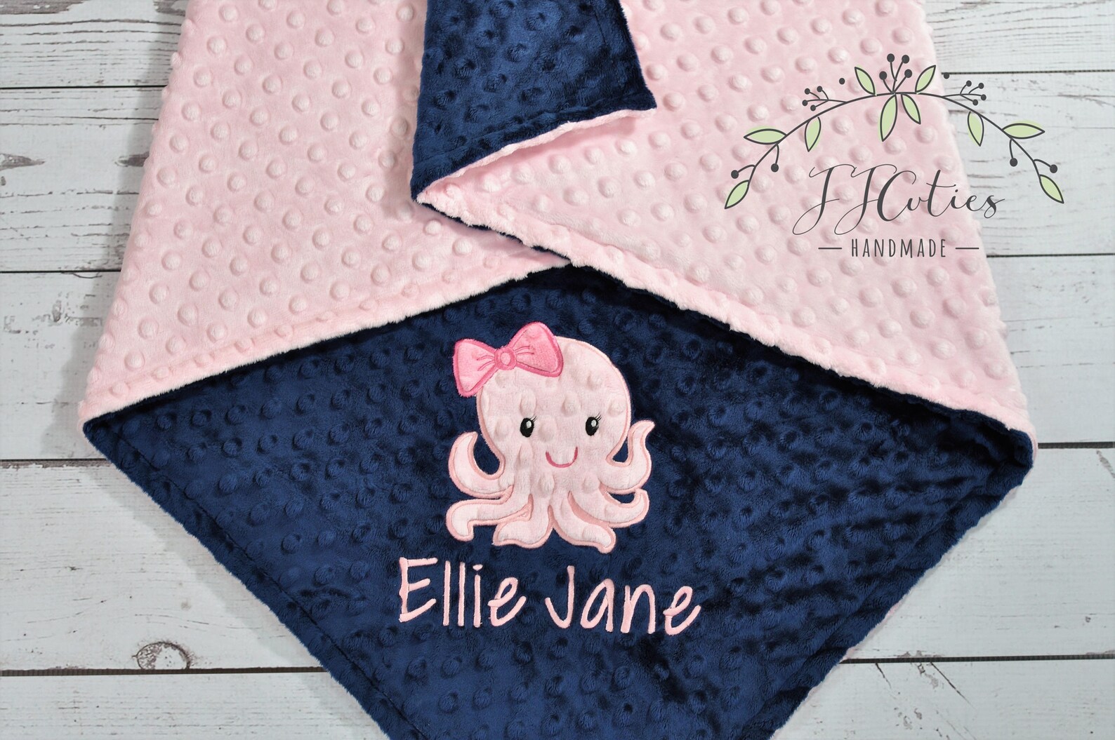 Baby Blanket Personalized Minkyoctopus Baby Blanketoctopus Etsy