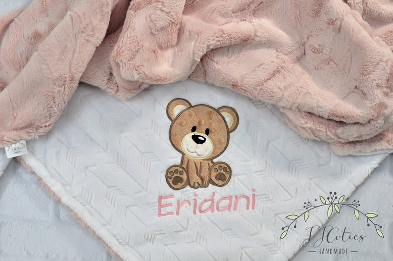 Baby Girl Blanket-Teddy Bear Personalized baby blanket-Bear Minky blanket-Boy Girl Minky Teddy Bear Blanket-Bear Girl Blanket-Bear Nursery
