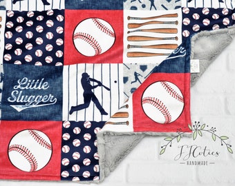 Personalized Baseball Baby Blanket-Personalized Sport Baby Blanket-Baseball pink teal navy red Minky Baby Blanket Girl Boy-Sport Nursery