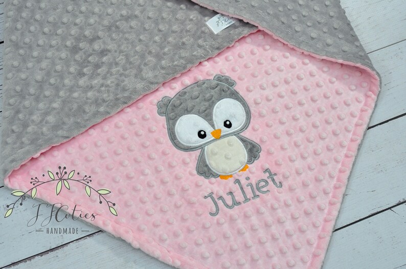 Owl Personalized Baby Blanketowl Baby Blanketpersonalized Etsy