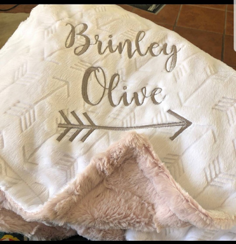 Personalized Baby blanket-Personalized White gray Minky crib blanket-Arrow baby blanket-Baby blanket Girl-Personalized Baby Blanket Boy Girl 