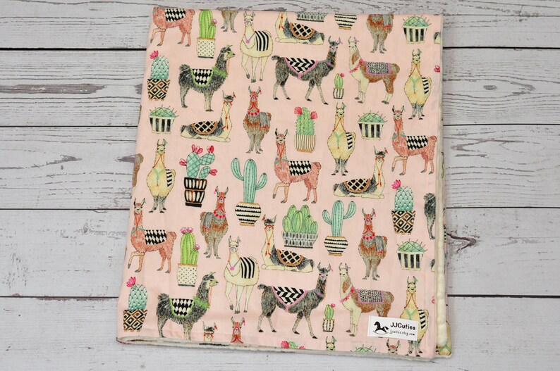 Personalized Minky Baby Blanket Baby Llama Minky Blanket Etsy