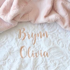 Rose Gold Personalized Minky Baby Blanket - Baby Girl Blanket - Personalized Baby blanket - White Arrow blanket - Monogram Blanket - Newborn