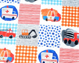 Personalized baby blanket-cars trucks police car minky baby blanket-fire engine baby blanket-cars